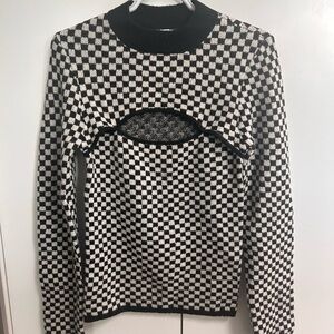 OAK+FORT Checkered Sweater with Front Cut Out